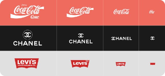 Logotipo responsivo - Coca Cola - Chanel - Levi's